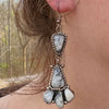 Vintage White Buffalo Set- Choker & Gorgeous Dangle Earrings- Native Handmade