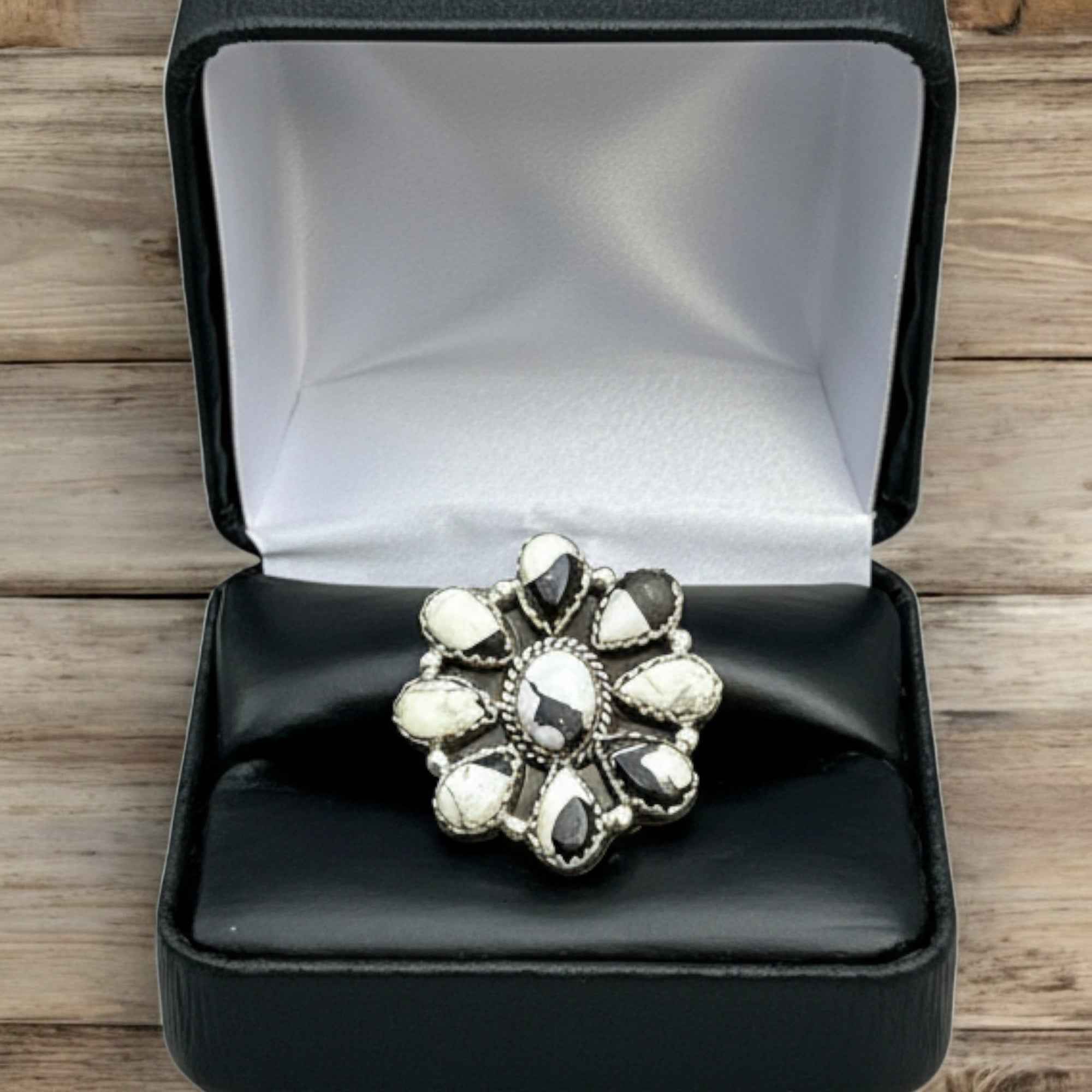 White Buffalo Cluster Rings- Adjustable