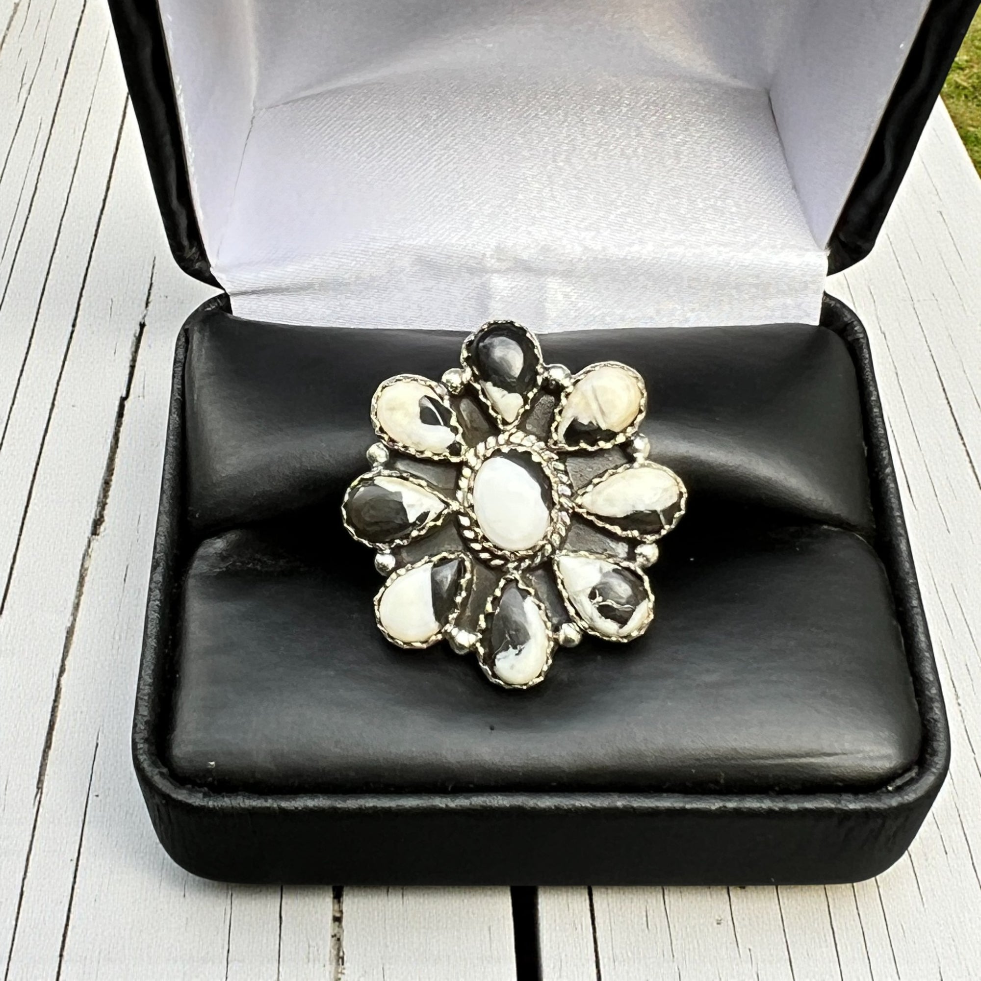 White Buffalo Cluster Rings- Adjustable