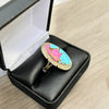 Cotton Candy Oval Ring – Navajo Artist Dave Skeets (7.5)
