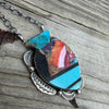 Tia Long XL Inlay Spade Pendant Necklace