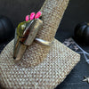 Hematite Bolt & Pink Fire Opal Ring — Size 9.5