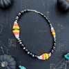 Black Onyx & Candy Corn Necklace — 16"