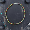 Ethiopian Fire Opal, Peridot & Lepidolite Necklace — 16"