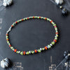 Ethiopian Fire Opal, Peridot & Lepidolite Necklace — 16"