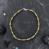 Ethiopian Fire Opal, Peridot & Lepidolite Necklace — 16"