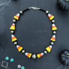 Black Onyx & Candy Corn Necklace — 16"