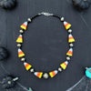 Black Onyx & Candy Corn Necklace — 16"
