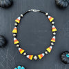 Black Onyx & Candy Corn Necklace — 16"