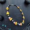 Black Onyx & Candy Corn Necklace — 16"