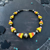 Black Onyx & Candy Corn Necklace — 16"