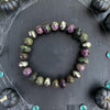 Stichite & Ruby Zoisite Stretch Bracelet — 6.25"
