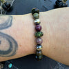 Stichite & Ruby Zoisite Stretch Bracelet — 6.25"