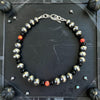 Black Onyx & Fire Opal T-Clasp Bracelet — 7.5"