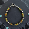 Ethiopian Fire Opal, Peridot & Lepidolite T-Clasp Bracelet — 7.25"