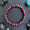Pink Sea Sediment Jasper Stretch Bracelet — 6.25"