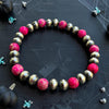 Pink Sea Sediment Jasper Stretch Bracelet — 6.25"