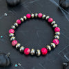 Pink Sea Sediment Jasper Stretch Bracelet — 6.25"