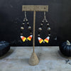 Black Onyx & Glass Candy Corn Earrings — 3.5"