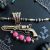 Running Bear Pink Fire Opal Pistol Pendant