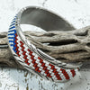 BEADED AMERICAN FLAG BRACELET by HARRY LOWE JR – NAVAJO
