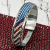 BEADED AMERICAN FLAG BRACELET by HARRY LOWE JR – NAVAJO
