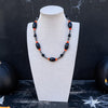 Black Onyx & Orange Spiny Necklace — 16"