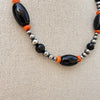 Black Onyx & Orange Spiny Necklace — 16"
