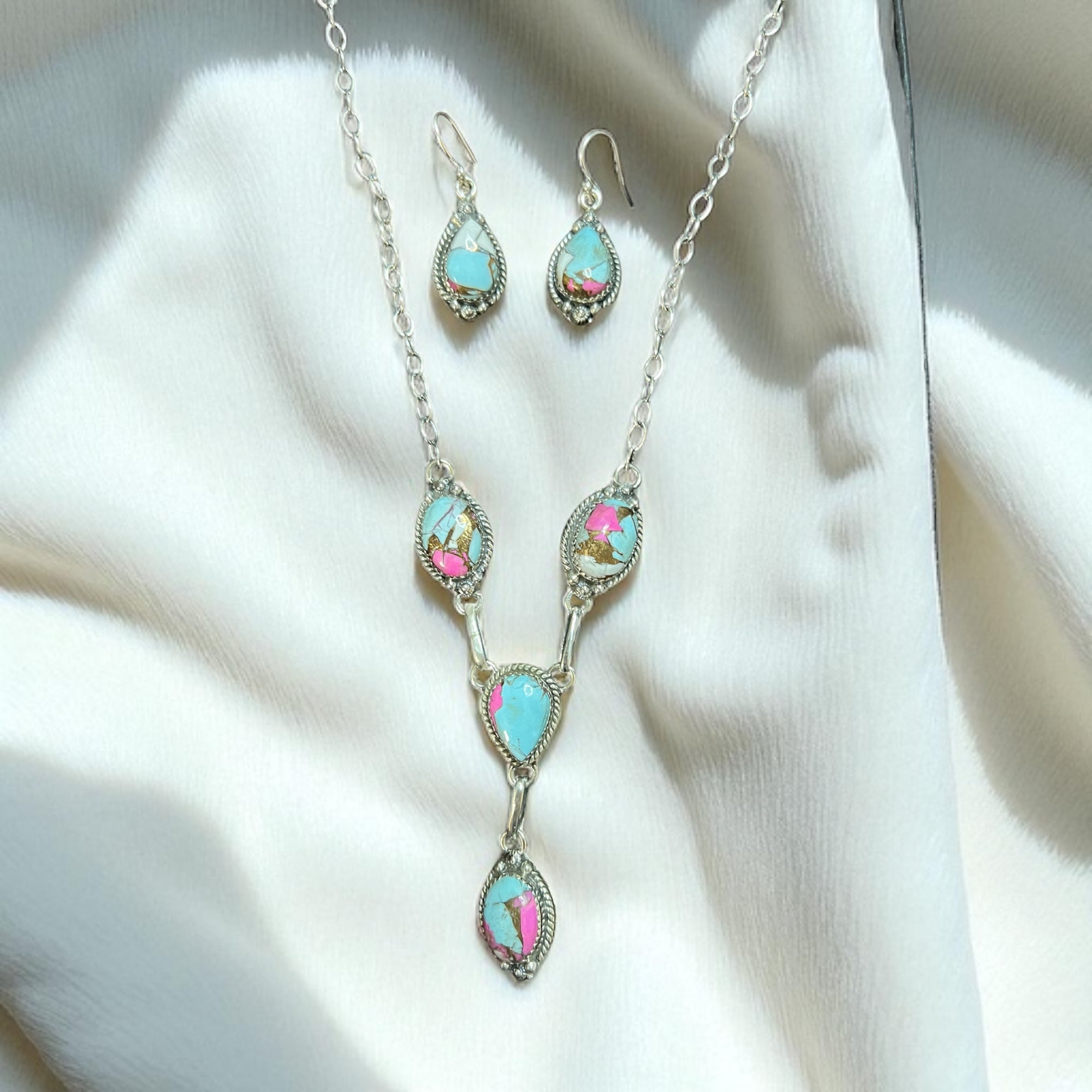 Cotton Candy Lariat Necklace Set