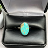 Handmade Turquoise Ring with Twisted Sterling Band