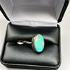 Handmade Turquoise Ring with Twisted Sterling Band