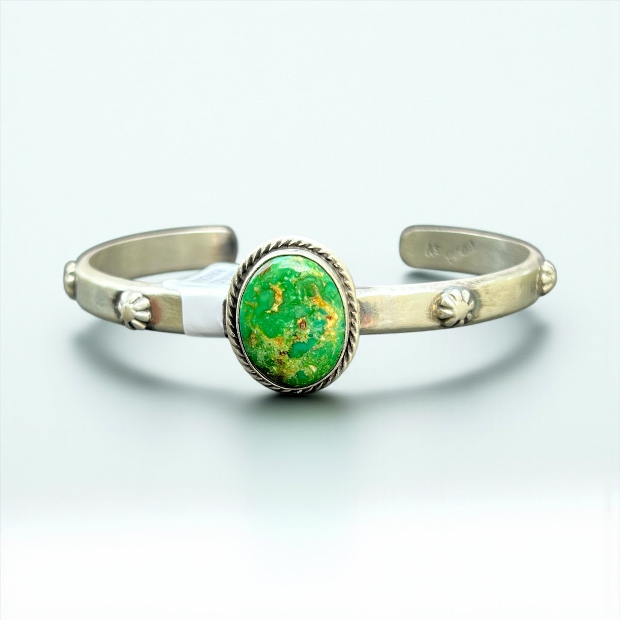 Sonoran Gold Turquoise Cuff by Sam Yellowhair – 6” with 1” Gap