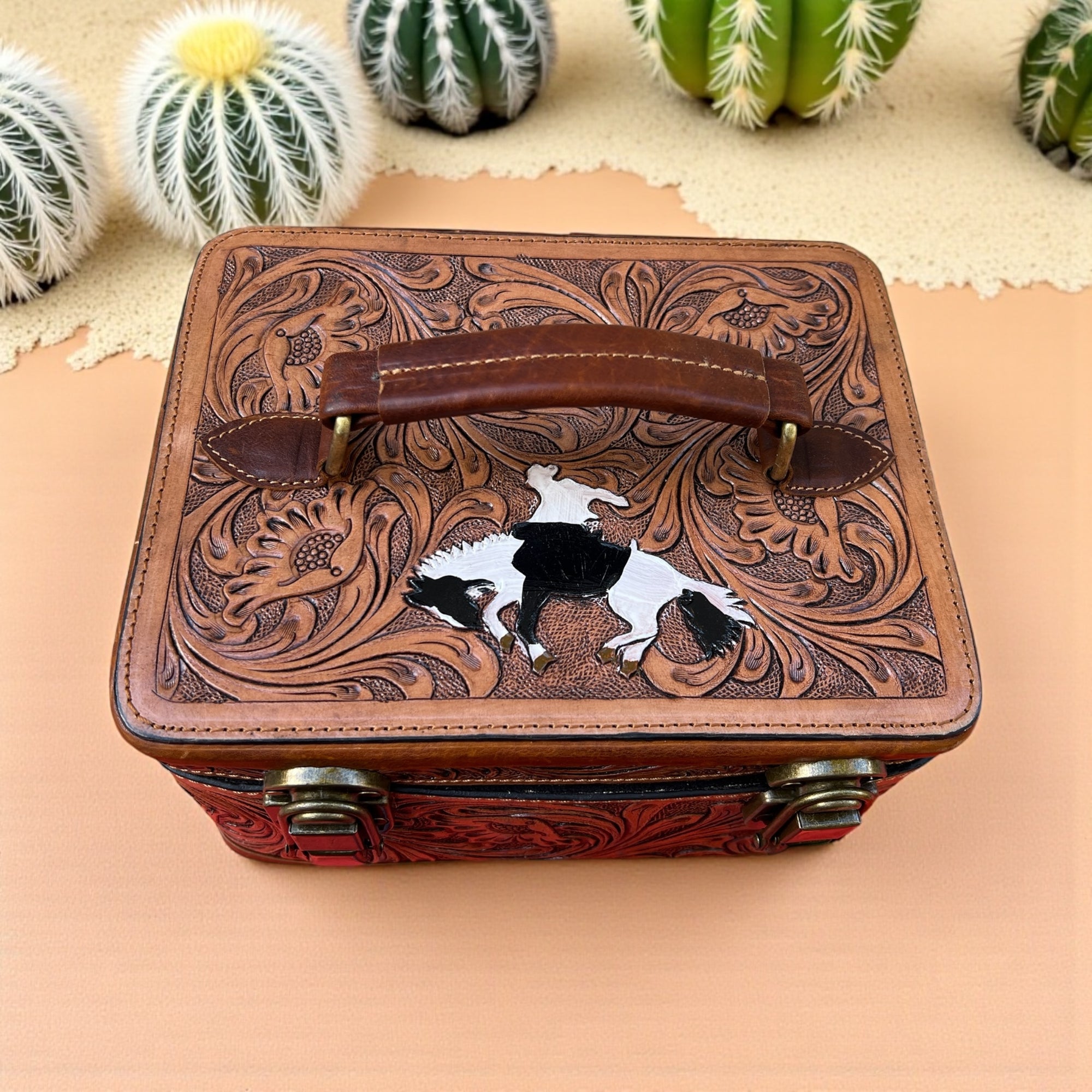 Horse Gal Tooled Jewelry Box