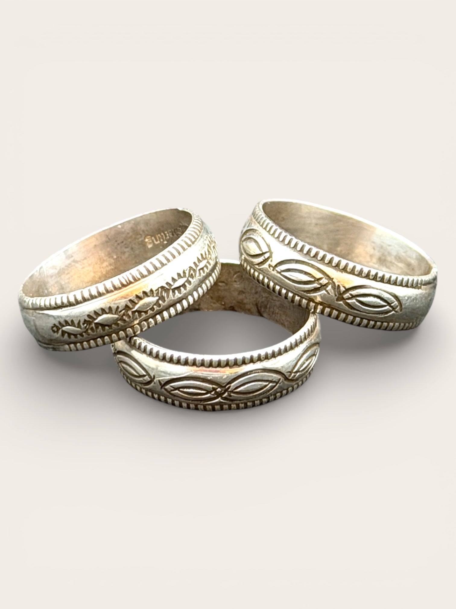 Robert Cadman Hand Stamped Sterling Bands - 7.5