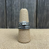 Vintage Cowboy Jewelers Sterling & Platinum Barbed Wire Ring Set-8.5