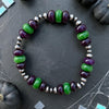 6.25" Chariot & Emerald Jade Stretch Bracelet