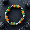 6" Orange Jade & Emerald Jade Stretch Bracelet