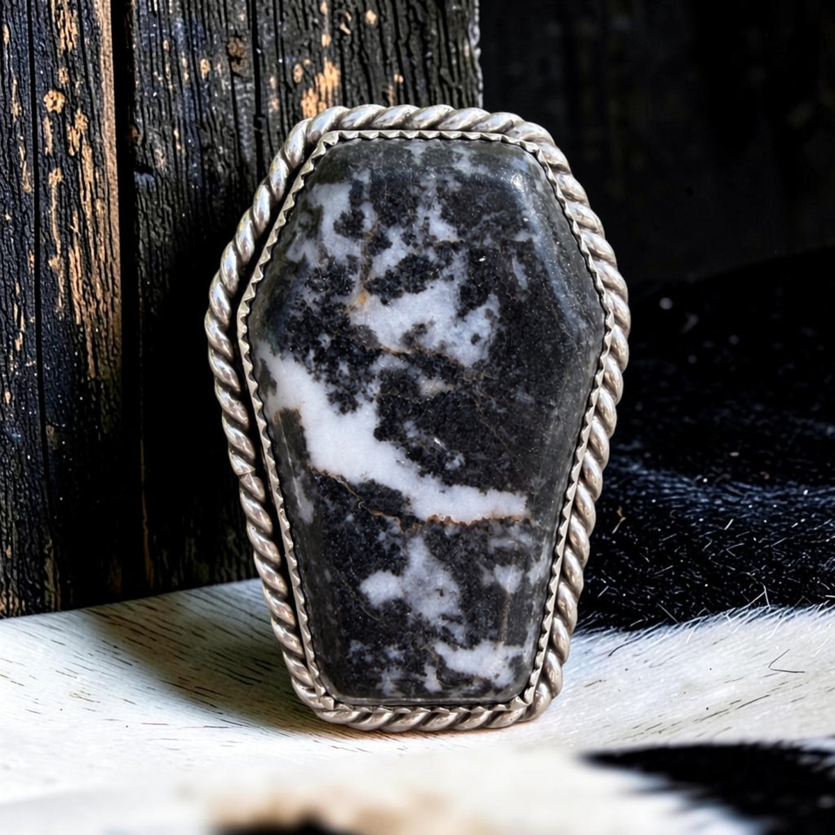 Jasper Statement Coffin Ring — Size 8.5