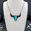 Statement Onyx & Kingman Turquoise Longhorn Necklace by OutWest Silver