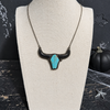 Statement Onyx & Kingman Turquoise Longhorn Necklace by OutWest Silver
