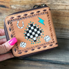 Spades Tooled Leather Wristlet