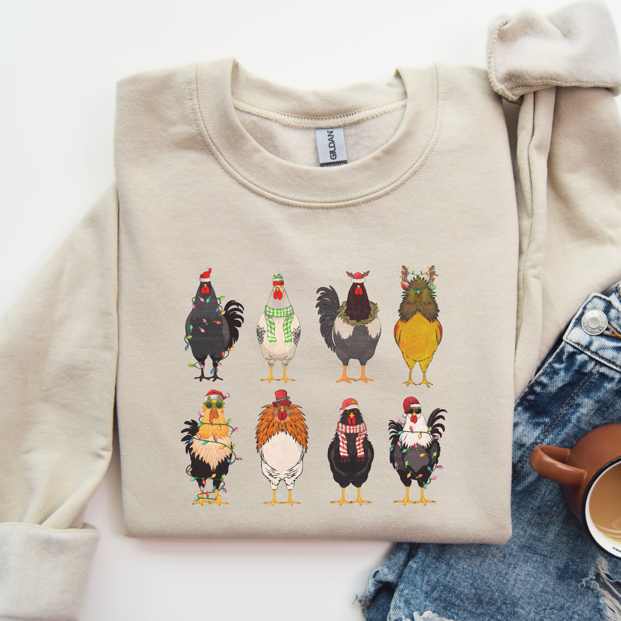 Christmas Chickens TEE or CREW