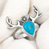 Kingman Turquoise Deer Antler Ring