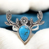 Kingman Turquoise Deer Antler Ring