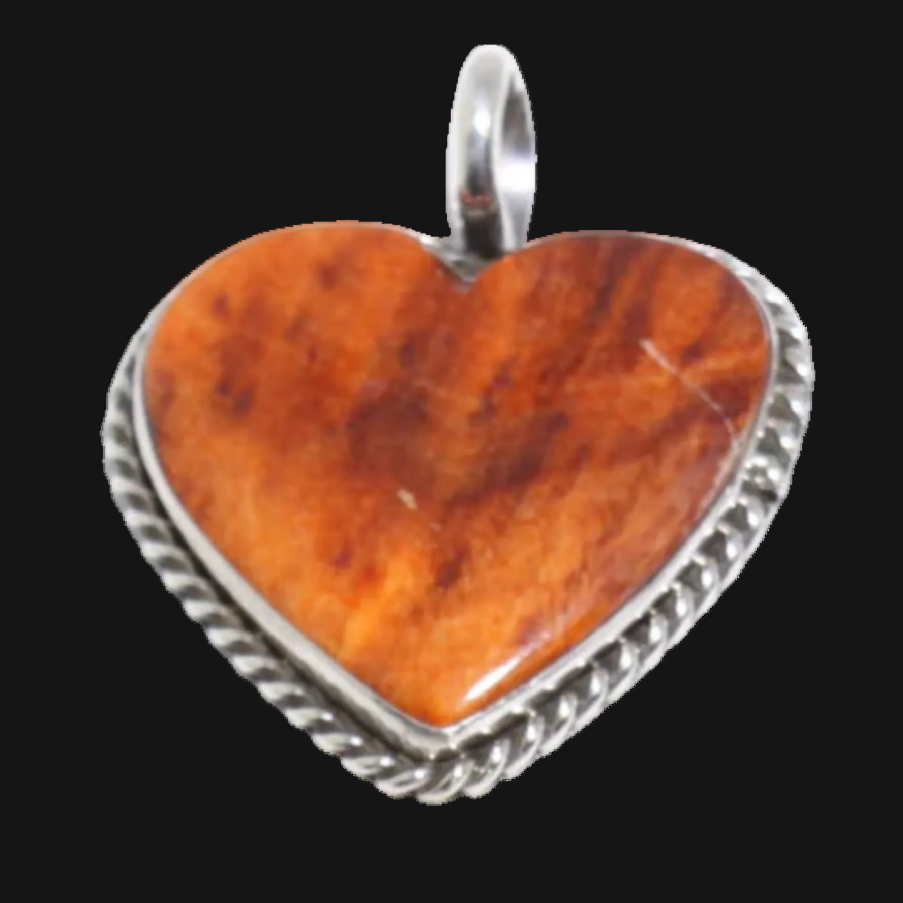 Orange Spiny Oyster Heart Pendant – Reva Goodluck (Navajo)