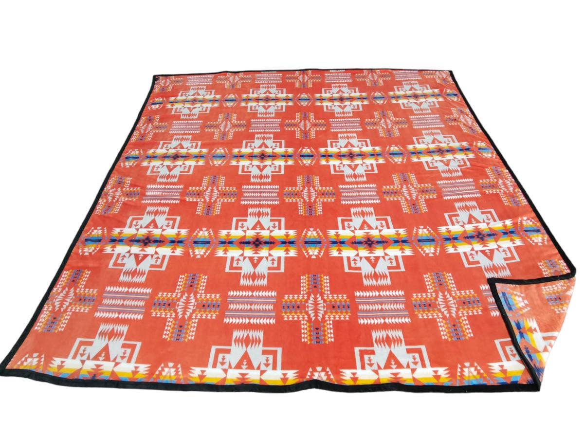 Plush Aztec Design King Size Blanket