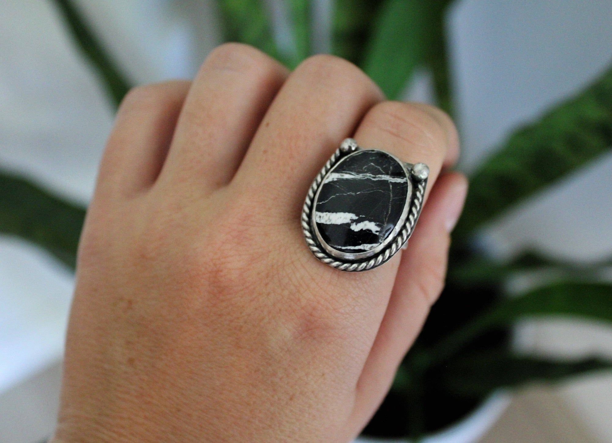White Buffalo Statement Ring