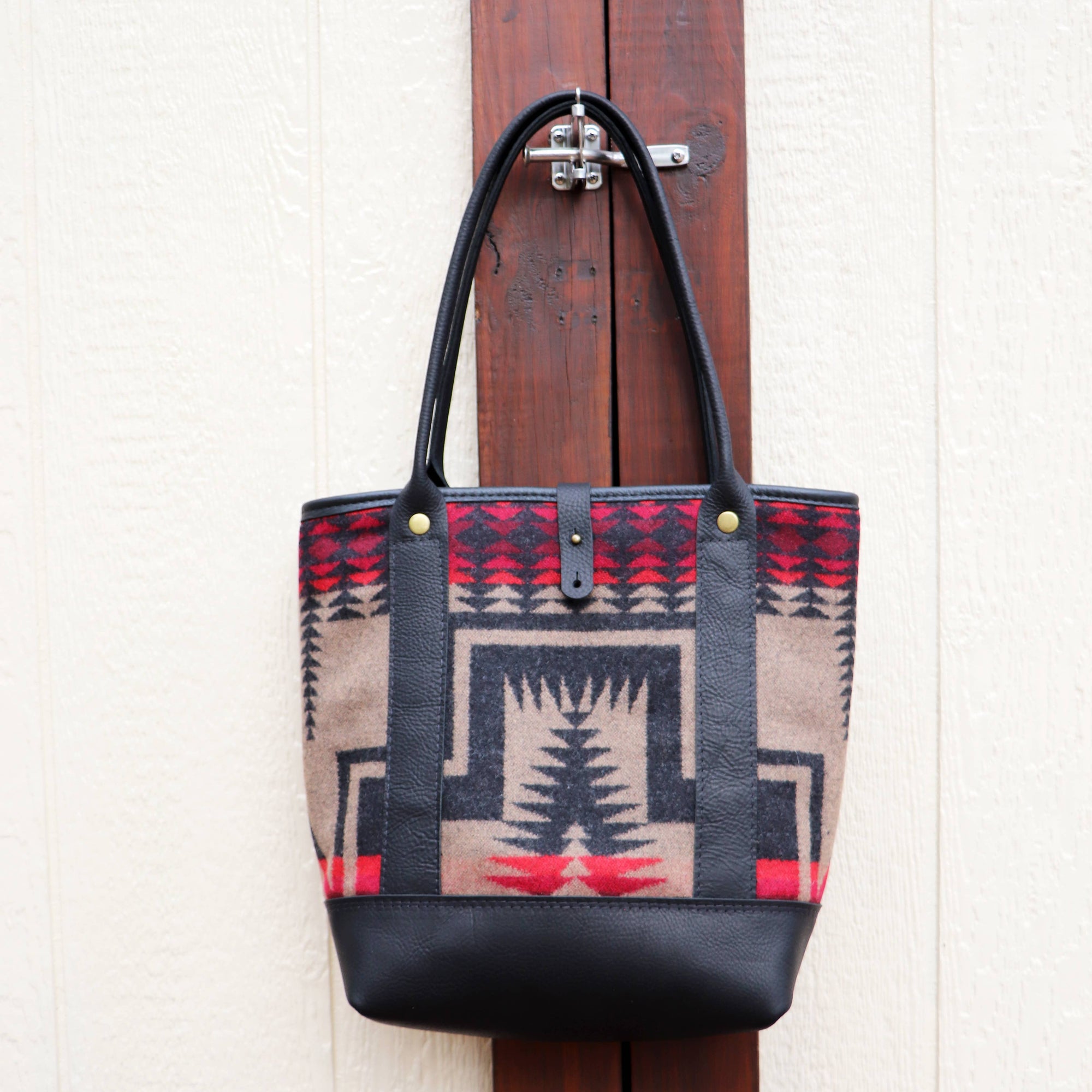 Pearl Wool and Leather Tote-Hawks & Doves -Red Harding- DOORBUSTER RETAIL $250