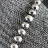 Sterling Silver Handmade Navajo Pearl Necklace- 24" 7mm Round Pearls by Dorinda Mariano
