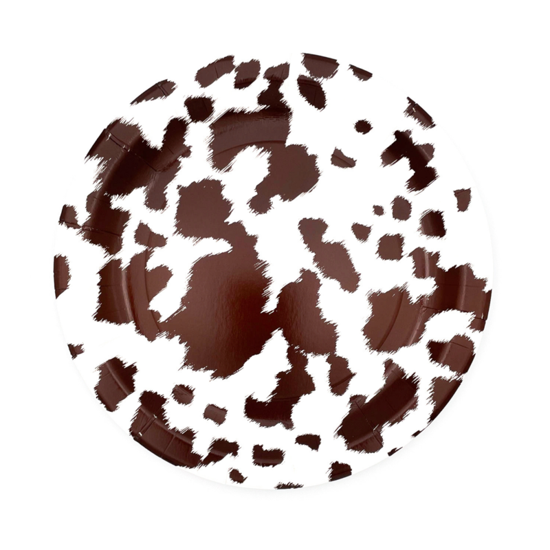 Party West - Brown Cowhide Dinner Plates (Set of 8)